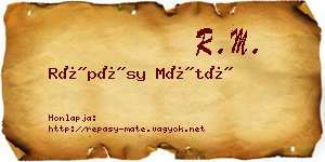 Répásy Máté névjegykártya